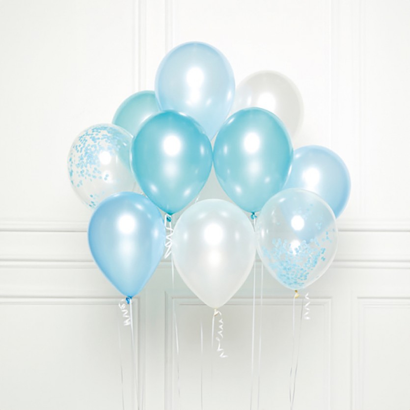 DIY Balloon Bouquet Blue 10 Balloons