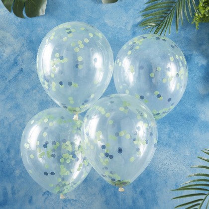 Balloons - Blue and Green Confetti Balloons