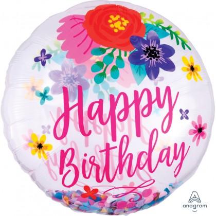 P60 28" Confetti Balloon Floral Fun HBD Insiders™