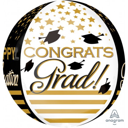 G20 15" Congrats Grad Gold & Black Orbz™ XL™