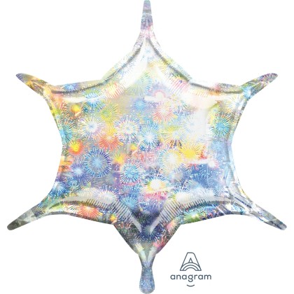 S55 22" Holographic Fireworks 6-Point Star