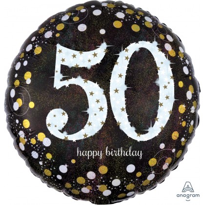 S55 17" Sparkling Birthday 50  Standard Holographic"
