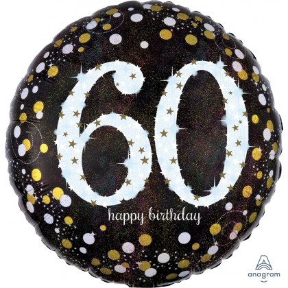 S55 17" Sparkling Birthday 60 Standard Holographic