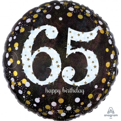 S55 17" Sparkling Birthday 65  Standard Holographic"