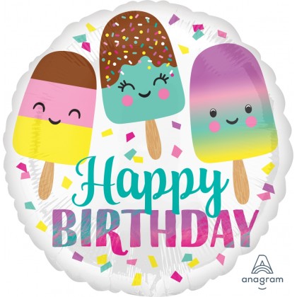 S40 17" Happy Ice Cream Birthday Standard HX®