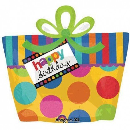 P35 23" Happy Birthday Present Box SuperShape™ XL®