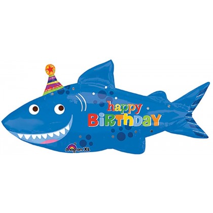 P35 39" Happy Shark Birthday SuperShape™ XL®