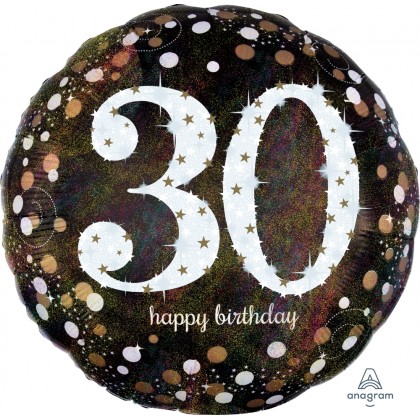 P40 28" Sparkling Birthday 30 Jumbo Holographic He