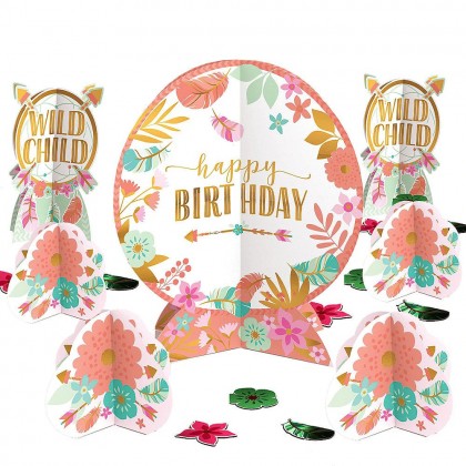 BOHO Birthday Girl Table Decorating Kit
