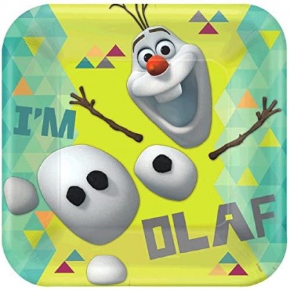 Disney Olaf Square Plates, 9 in