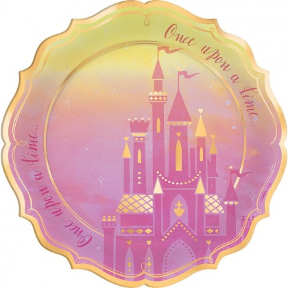 Disney Princess Once Upon A Time Shaped Metallic Plates, 10.5  in