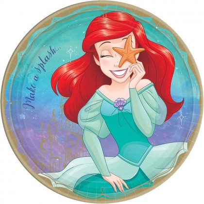 ©Disney Princess Once Upon A Time Round Plates, 9 in - Ariel