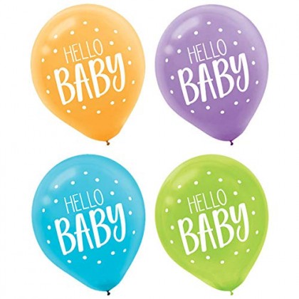 Fisher-Price Hello Baby Printed Latex Balloons - Asst. Colors