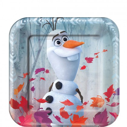 ©Disney Frozen Square Metallic Plates 7 in