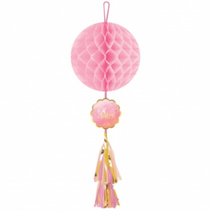 Oh Baby Girl Honeycomb Decoration with Tassel Tail Tissue & H-S Paper