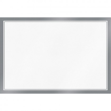 Placemats Paper White w Silver Trim