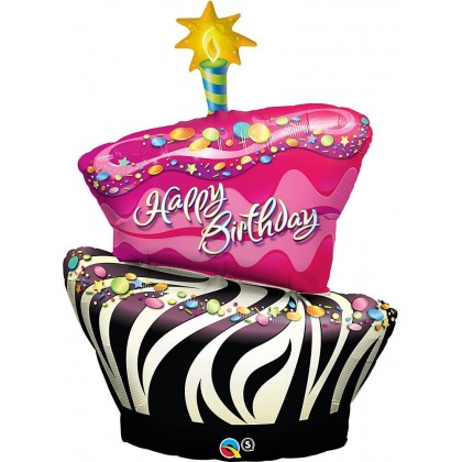 Q 41" Happy Birthday 2- Tier Cake