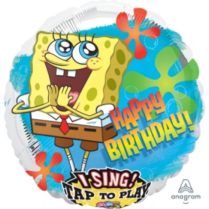 P75 28" SpongeBob Birthday Jumbo Sing-A-Tune® XL® Foil Balloon