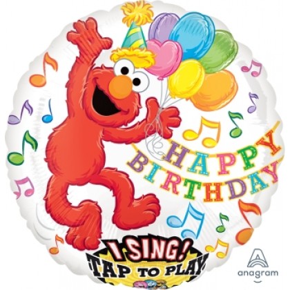 P75 28" Elmo Birthday Jumbo Sing-A-Tune® XL® Foil Balloon