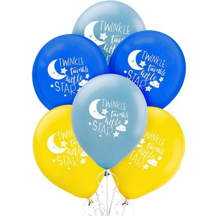 Twinkle Little Star  Printed Latex Balloons  Assorted Colors