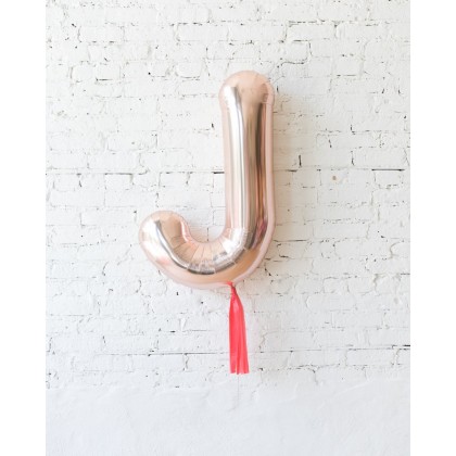 BubbleGum - 34in Rose Gold Individual Foil Letter with Coral Skirt