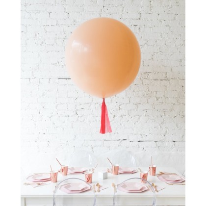 BubbleGum - Blush Giant Balloon with Coral Skirt Centerpiece