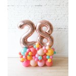 BubbleGum - Foil Number on Balloon Pedestal - 3FT