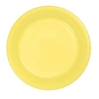 9" Plastic Plates - Light Yellow