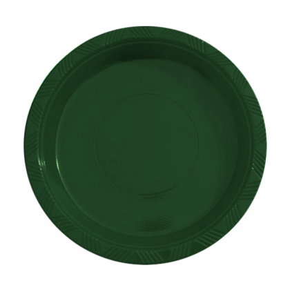 9" Plastic Plates - Festive Green