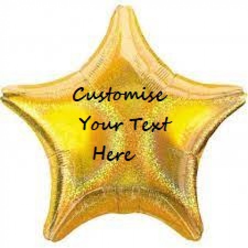 32" Gold Dazzler Star Foil Custom Print