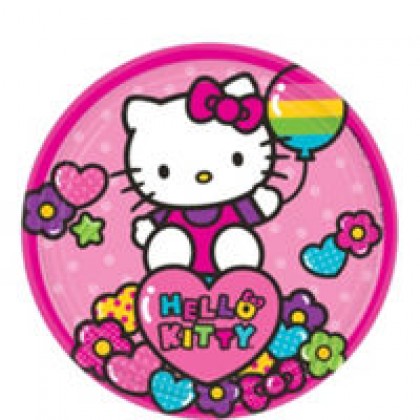 Hello Kitty Rainbow Round Plates 7 in