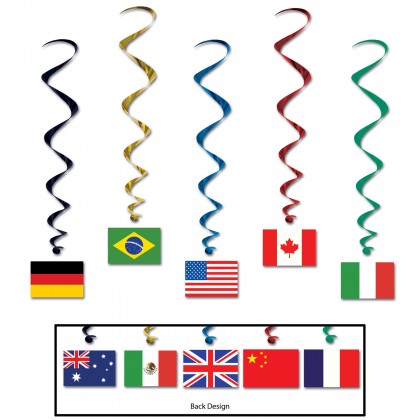 International Flag Swirl Decorations