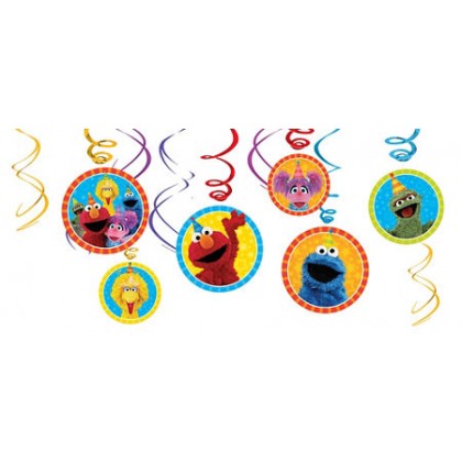 Sesame Street 2 Value Pack Foil Swirl Decorations