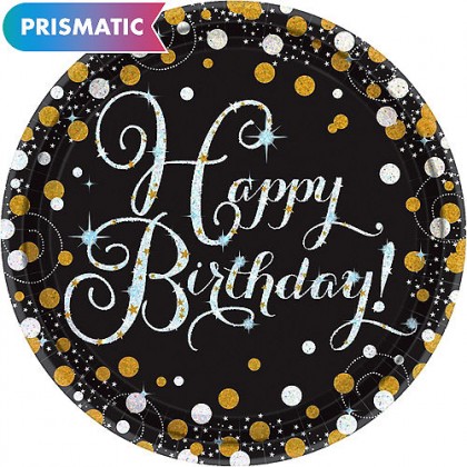 Sparkling Celebration Prismatic Round Plates, 9in