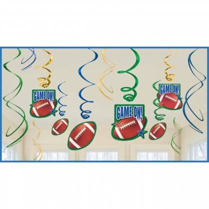 Football Value Pack Foil Swirl Decorations