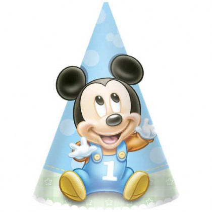 ©Disney Mickey's 1st Birthday Cone Hats - Paper