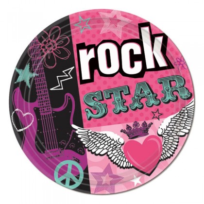 Rocker Girl Round Plates, 7"