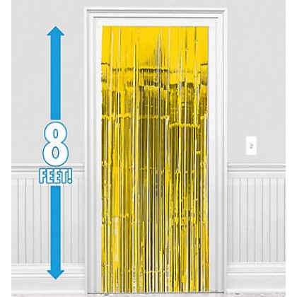 Door Metallic Curtains - Yellow Sunshine