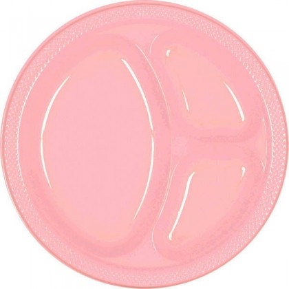 New Pink Festive Occasion® Plastic Tableware Divded Plate, 10 1/4"