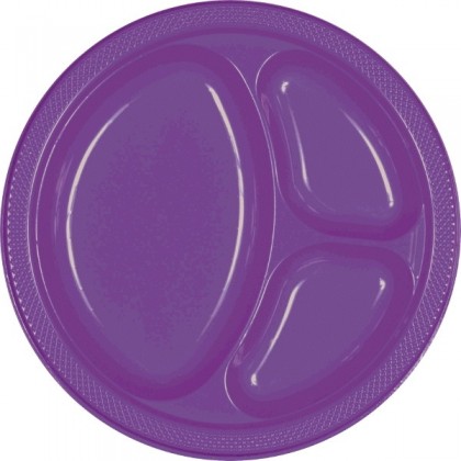 Purple Festive Occasion® Plastic Tableware Divded Plate, 10 1/4"