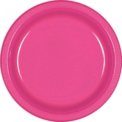 Bright Pink Festive Occasion® Plastic Tableware Plate, 7"