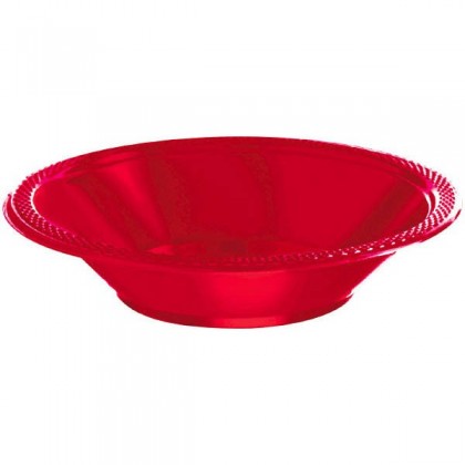 Apple Red Festive Occasion® Plastic Tableware Bowls, 12 oz.