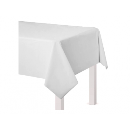 54" x 108" Plastic Solid Rectangular TableCover - Frosty White