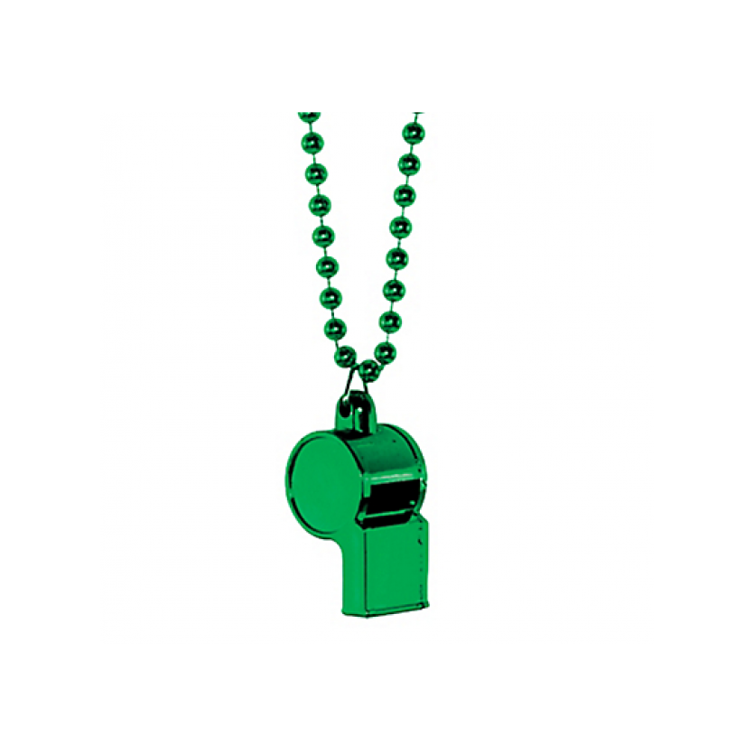 Necklace, 36"; Whistle, 2" Whistle on Chain Necklaces Green