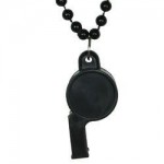 Necklace, 36"; Whistle, 2" Whistle on Chain Necklaces Black