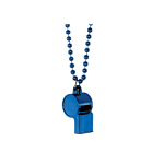 Necklace, 36"; Whistle, 2" Whistle on Chain Necklaces Blue