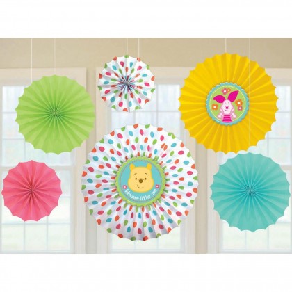 Winnie The Pooh Baby Paper Fan Decorations
