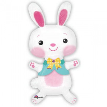 P90 56" Happy White Bunny AirWallker® Foil Balloon