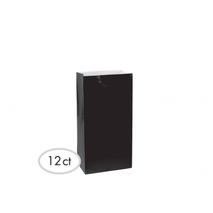 10"H x 5 1/4"W x 3"D Packaged Paper Bags BLACK (Large)