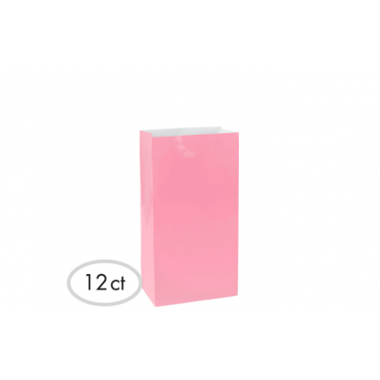 10"H x 5 1/4"W x 3"D Packaged Paper Bags NEW PINK (Large)